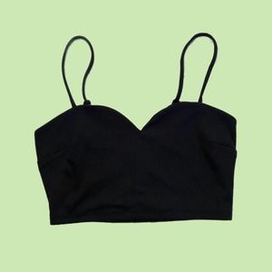 Black express ribbed sweetheart tank top with adjustable straps